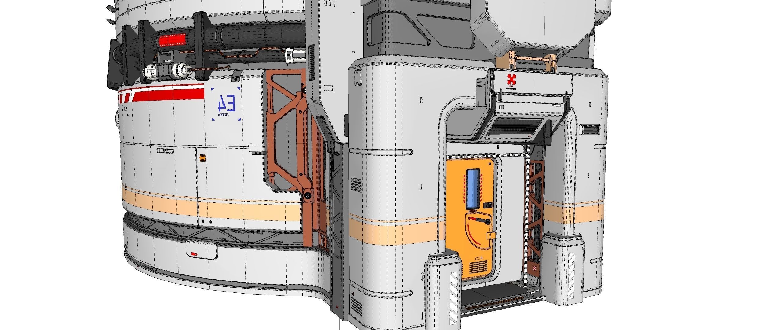 sci fi observation post 3D model_45