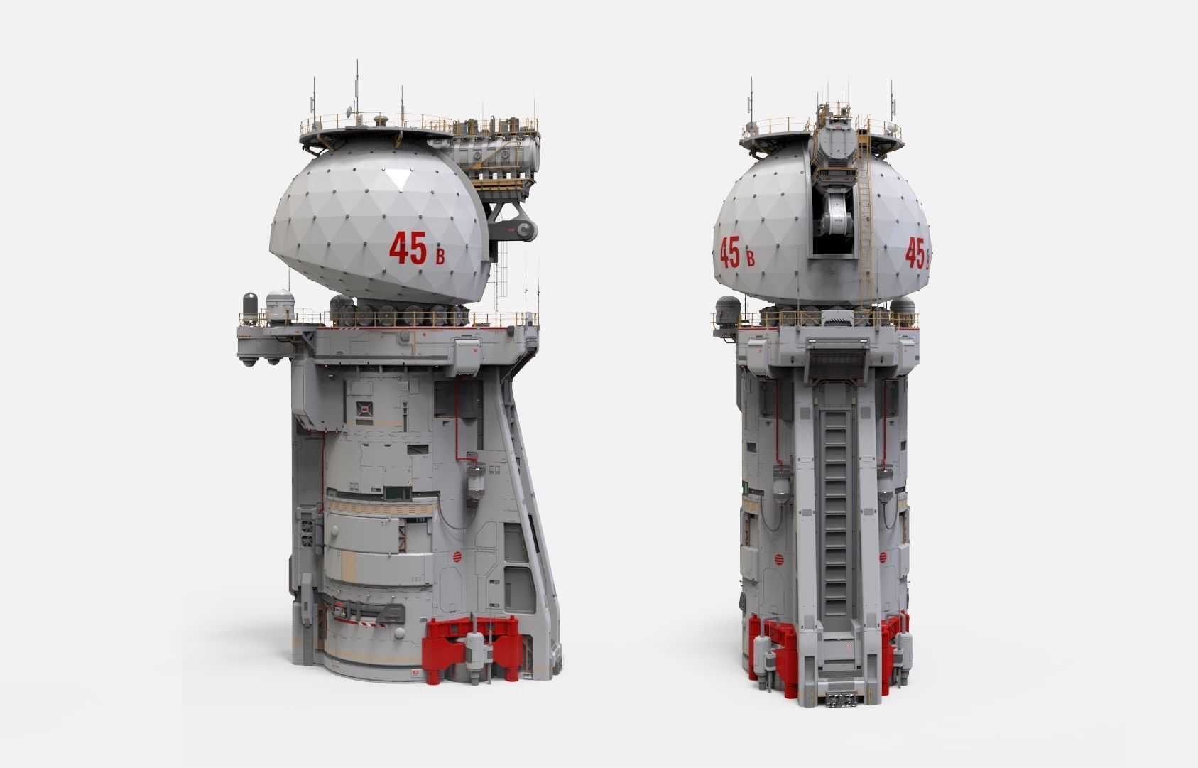 sci fi observation post 3D model_2