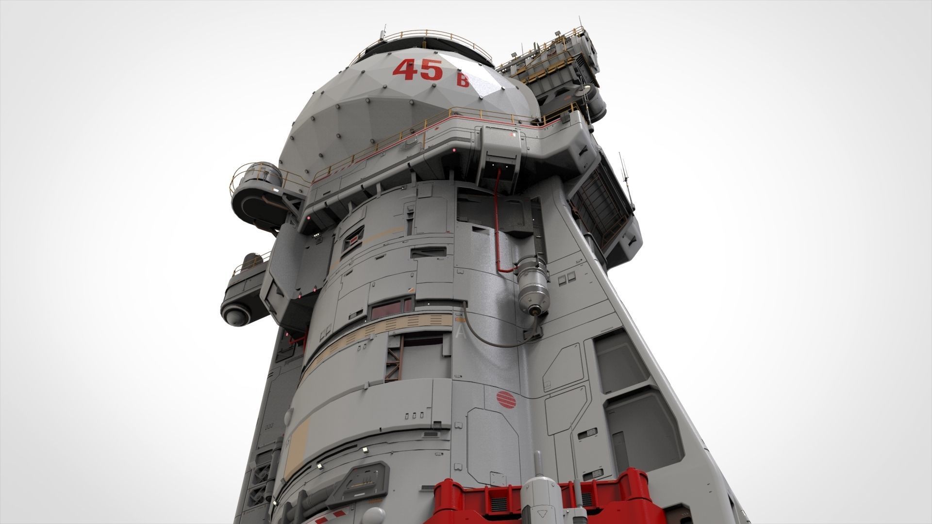 sci fi observation post 3D model_4