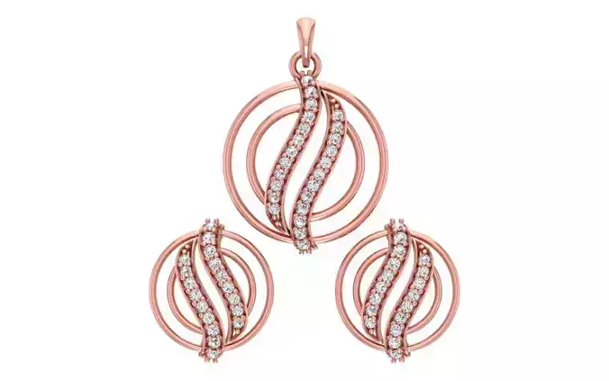 Women Earrings Pendants Sets 3dm STL OBJ FBX Renders Details