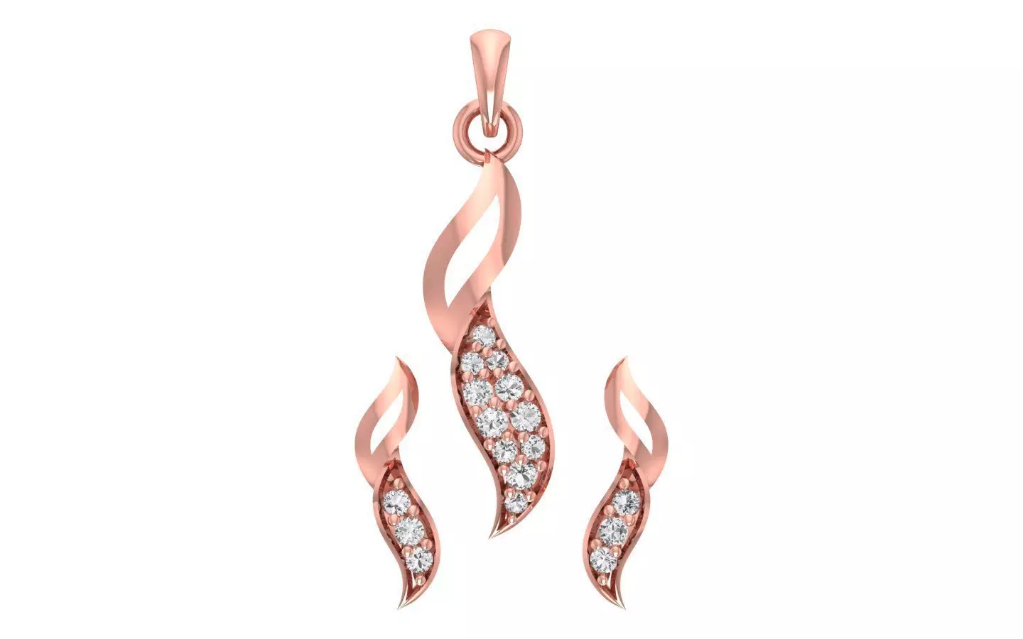 Women Earrings Pendants Sets 3dm STL OBJ FBX Renders Details 3D print model_0