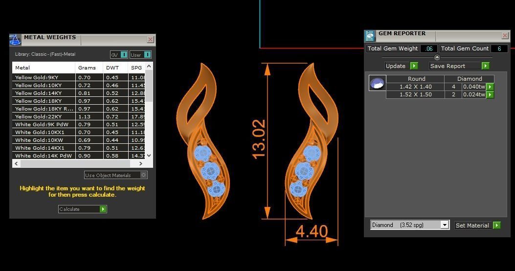 Women Earrings Pendants Sets 3dm STL OBJ FBX Renders Details 3D print model_7