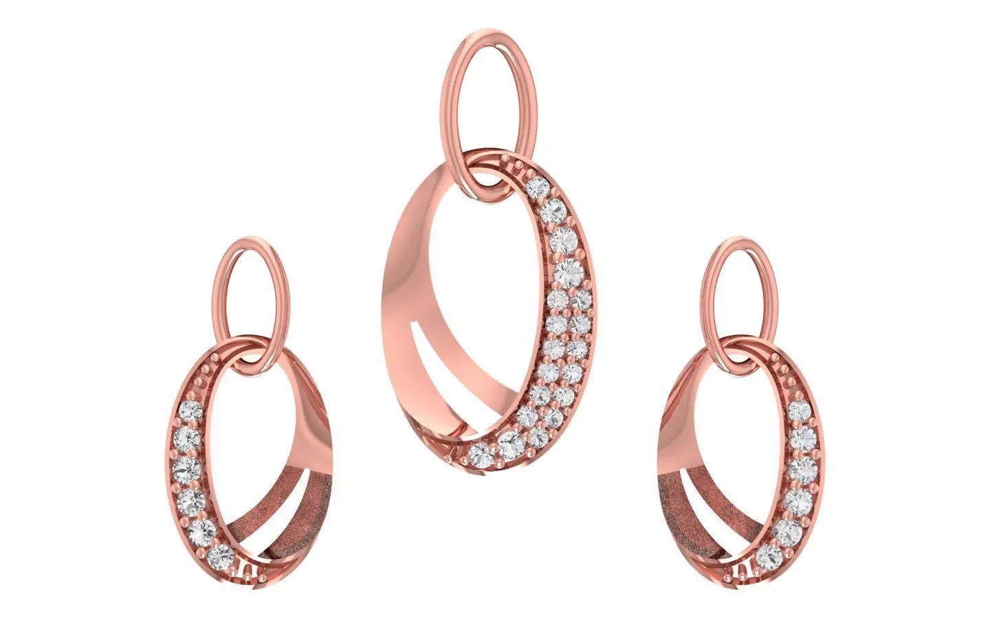 Women Earrings Pendants Sets 3dm STL OBJ FBX Renders Details 3D print model_0