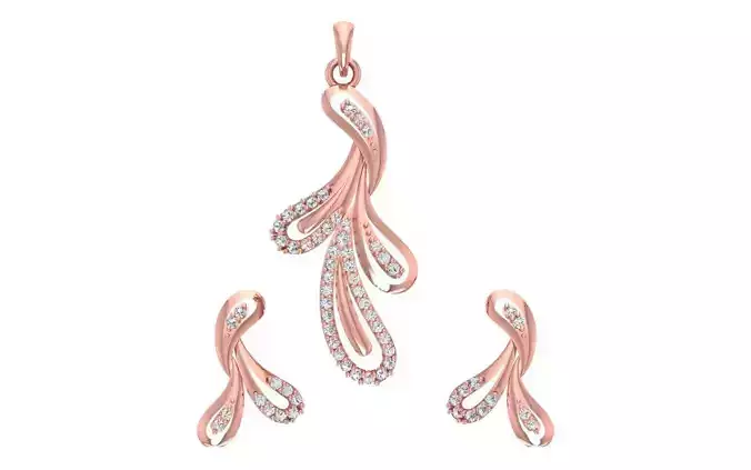 Women Earrings Pendants Sets 3dm STL OBJ FBX Renders Details