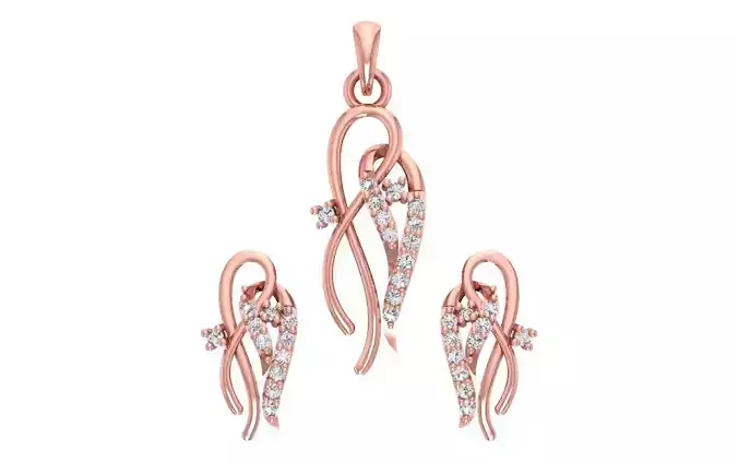 Women Earrings Pendants Sets 3dm STL OBJ FBX Renders Details
