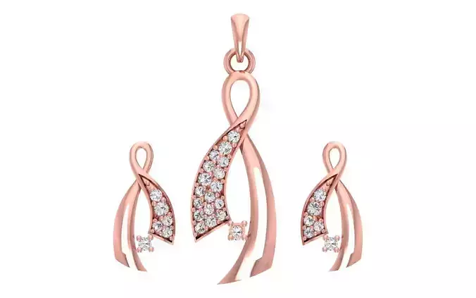 Women Earrings Pendants Sets 3dm STL OBJ FBX Renders Details