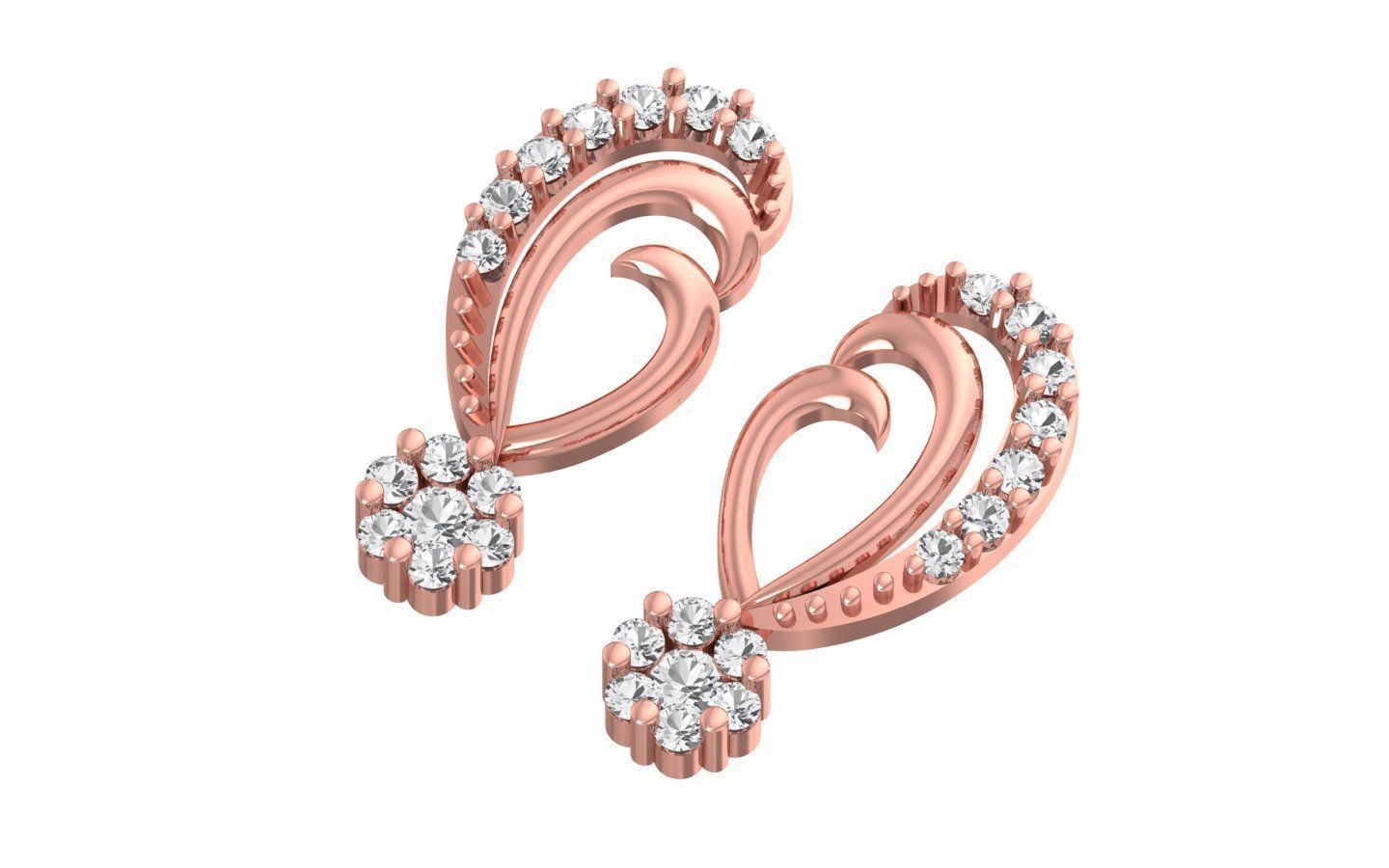 Women Earrings Pendants Sets 3dm STL OBJ FBX Renders Details 3D print model_4