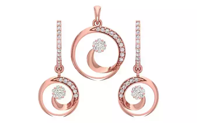 Women Earrings Pendants Sets 3dm STL OBJ FBX Renders Details