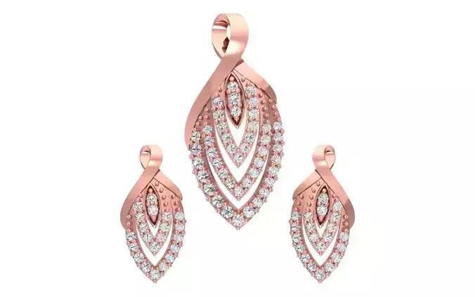 Women Earrings Pendants Sets 3dm STL OBJ FBX Renders Details