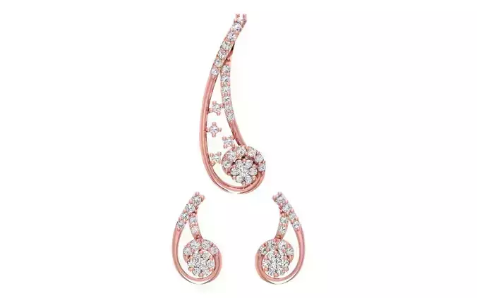 Women Earrings Pendants Sets 3dm STL OBJ FBX Renders Details