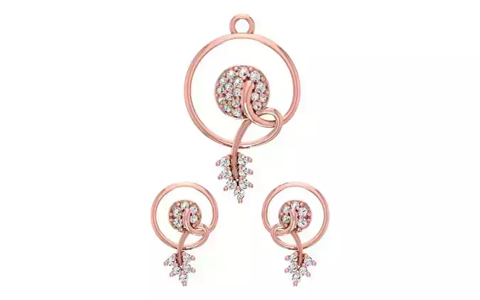 Women Earrings Pendants Sets 3dm STL OBJ FBX Renders Details