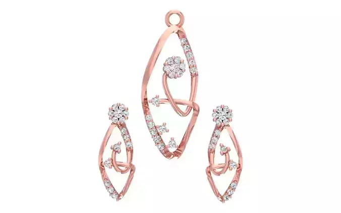Women Earrings Pendants Sets 3dm STL OBJ FBX Renders Details 3D print model