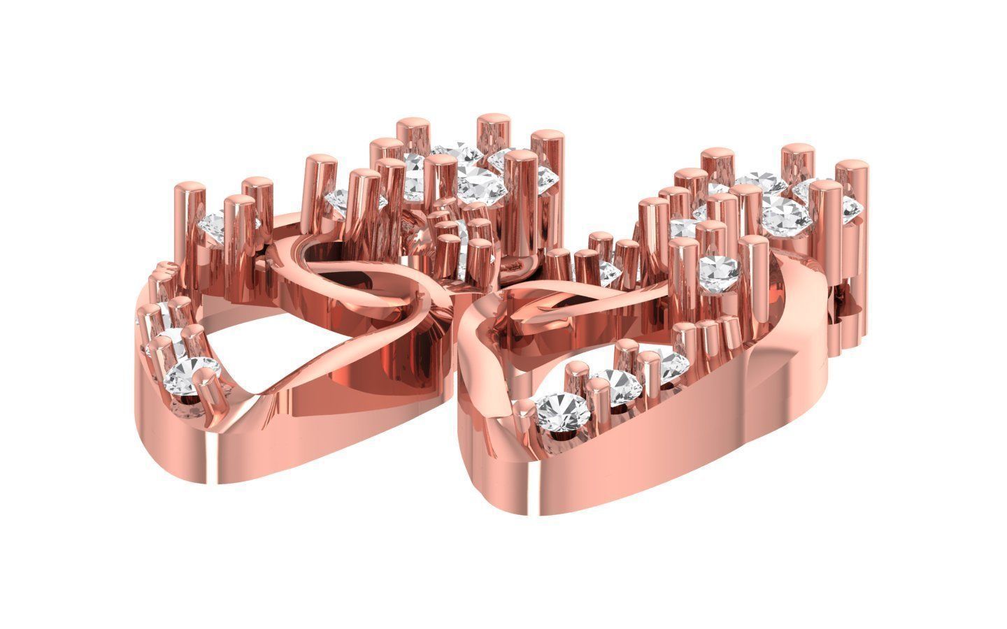 Women Earrings Pendants Sets 3dm STL OBJ FBX Renders Details 3D print model_6