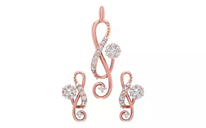 Women Earrings Pendants Sets 3dm STL OBJ FBX Renders Details