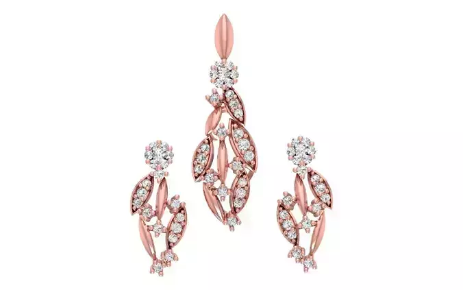 Women Earrings Pendants Sets 3dm STL OBJ FBX Renders Details