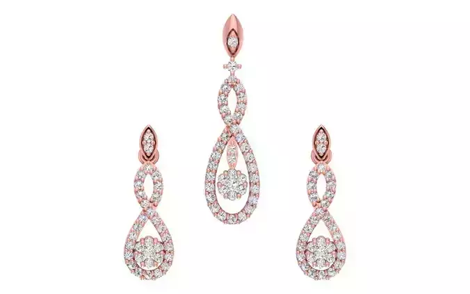 Women Earrings Pendants Sets 3dm STL OBJ FBX Renders Details
