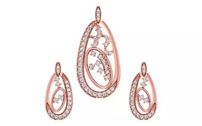 Women Earrings Pendants Sets 3dm STL OBJ FBX Renders Details