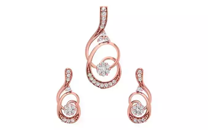 Women Earrings Pendants Sets 3dm STL OBJ FBX Renders Details