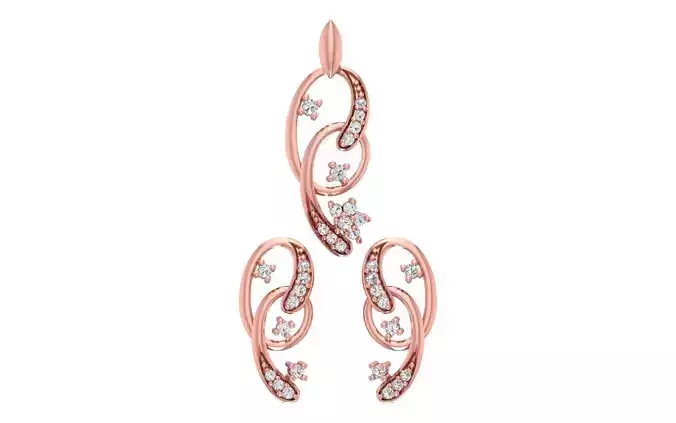 Women Earrings Pendants Sets 3dm STL OBJ FBX Renders Details