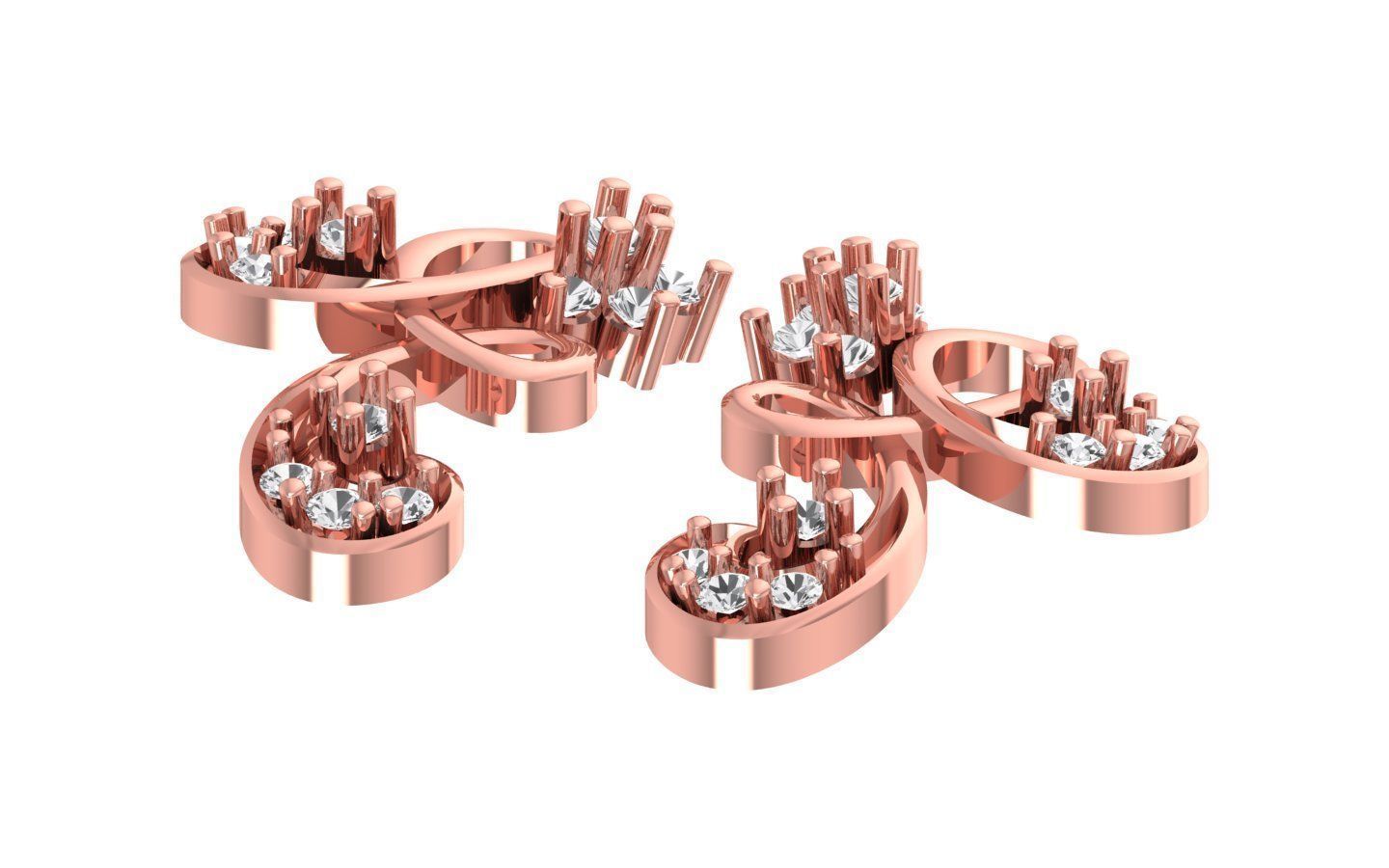 Women Earrings Pendants Sets 3dm STL OBJ FBX Renders Details 3D print model_4