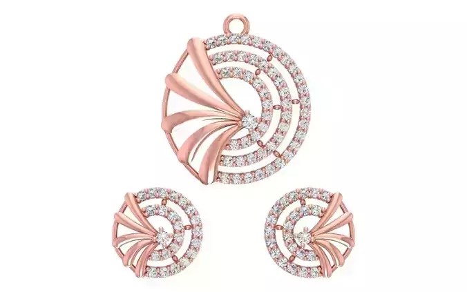 Women Earrings Pendants Sets 3dm STL OBJ FBX Renders Details