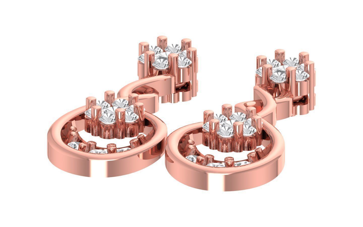 Women Earrings Pendants Sets 3dm STL OBJ FBX Renders Details 3D print model_3