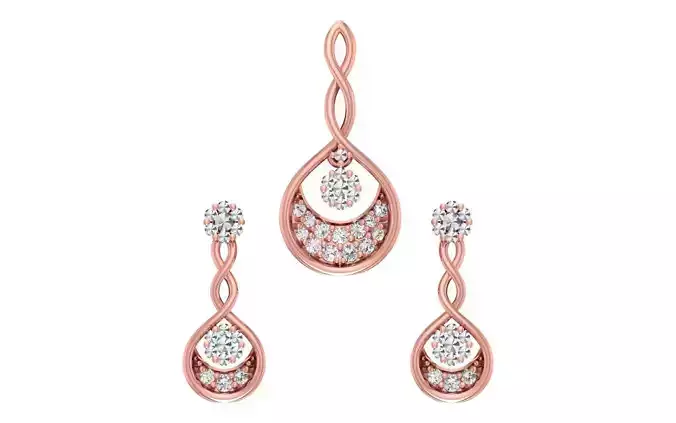 Women Earrings Pendants Sets 3dm STL OBJ FBX Renders Details