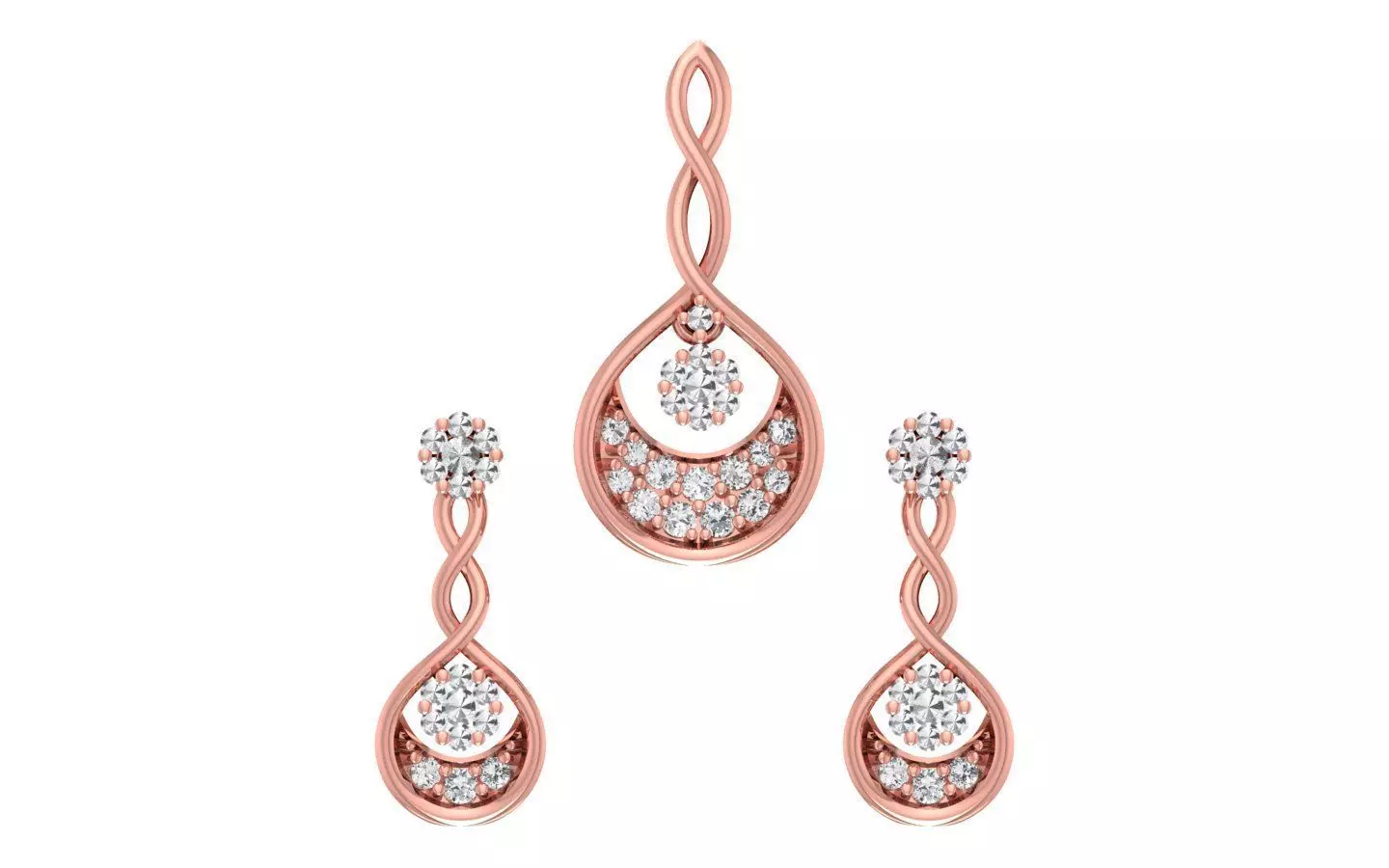 Women Earrings Pendants Sets 3dm STL OBJ FBX Renders Details 3D print model_0