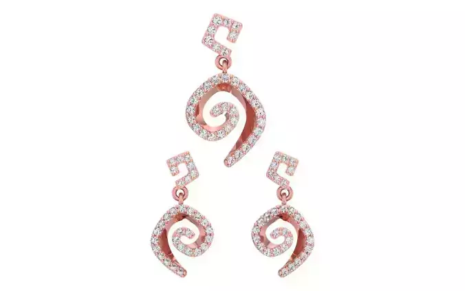 Women Earrings Pendants Sets 3dm STL OBJ FBX Renders Details