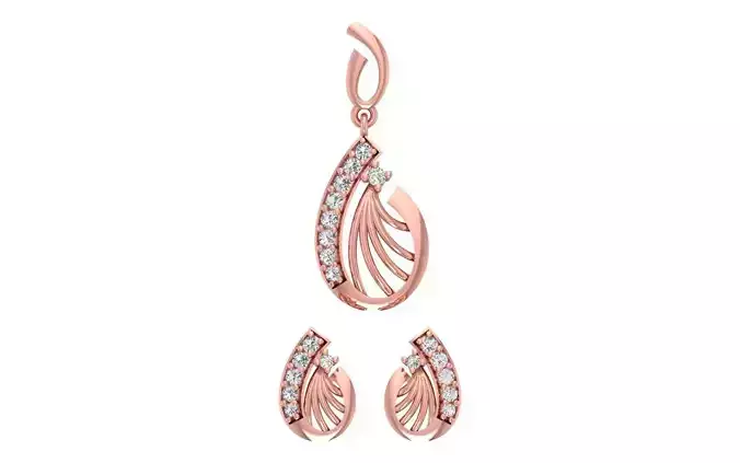 Women Earrings Pendants Sets 3dm STL OBJ FBX Renders Details
