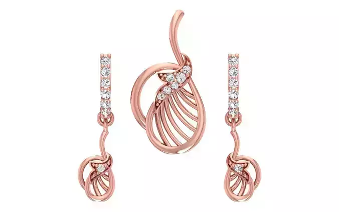 Women Earrings Pendants Sets 3dm STL OBJ FBX Renders Details