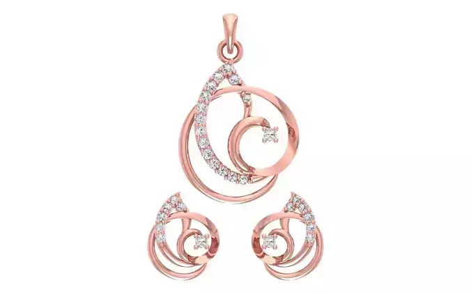 Women Earrings Pendants Sets 3dm STL OBJ FBX Renders Details