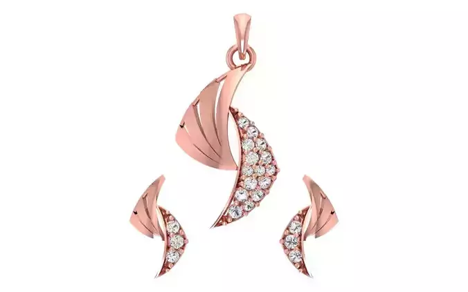 Women Earrings Pendants Sets 3dm STL OBJ FBX Renders Details