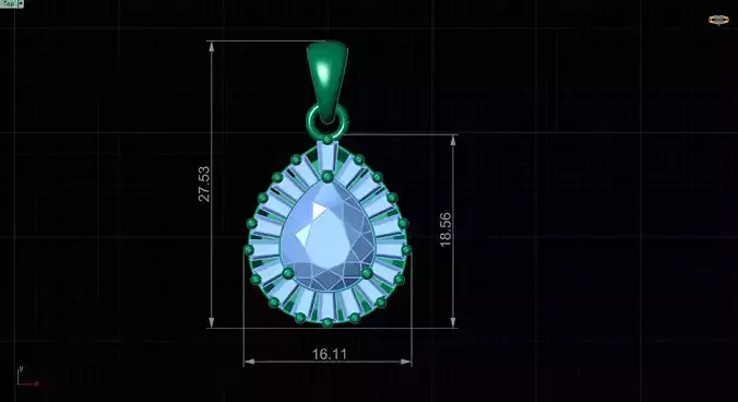 Pendant 3dm stl 3D print model with measurements