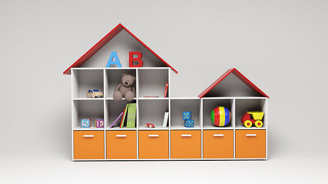 Kindergarten - Furniture and props Low-poly 3D model 3