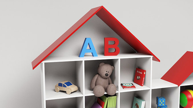 Kindergarten - Furniture and props Low-poly 3D model 6