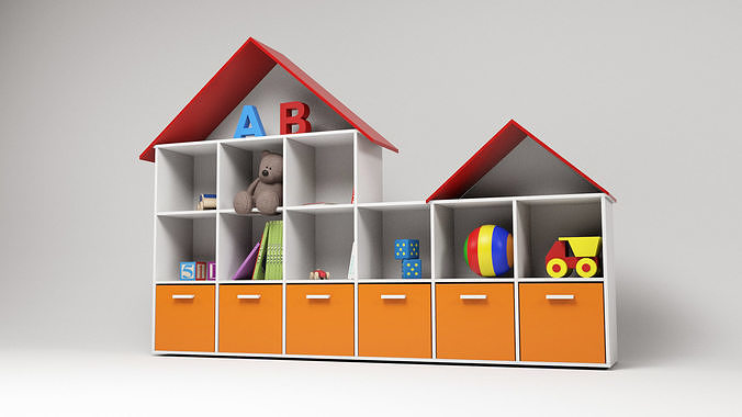 Kindergarten - Furniture and props Low-poly 3D model 4