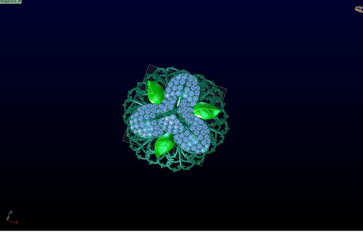 Romdul gold ring with diamonds 3D print model_7