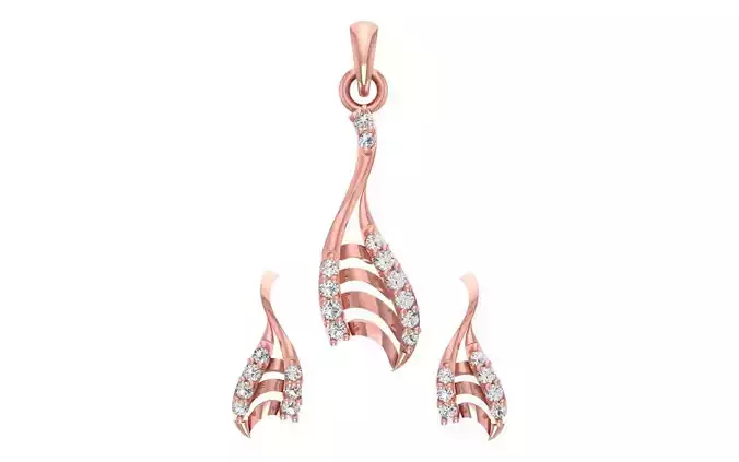 Women Earrings Pendants Sets 3dm STL OBJ FBX Renders Details