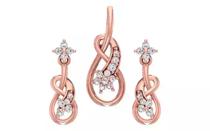 Women Earrings Pendants Sets 3dm STL OBJ FBX Renders Details