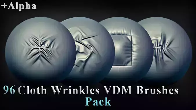 96 Cloth Wrinkles VDM Brushes and Alpha Pack