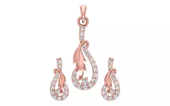 Women Earrings Pendants Sets 3dm STL OBJ FBX Renders Details