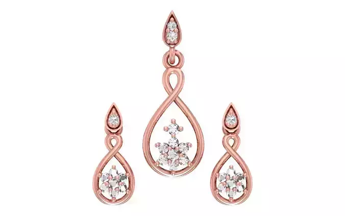 Women Earrings Pendants Sets 3dm STL OBJ FBX Renders Details
