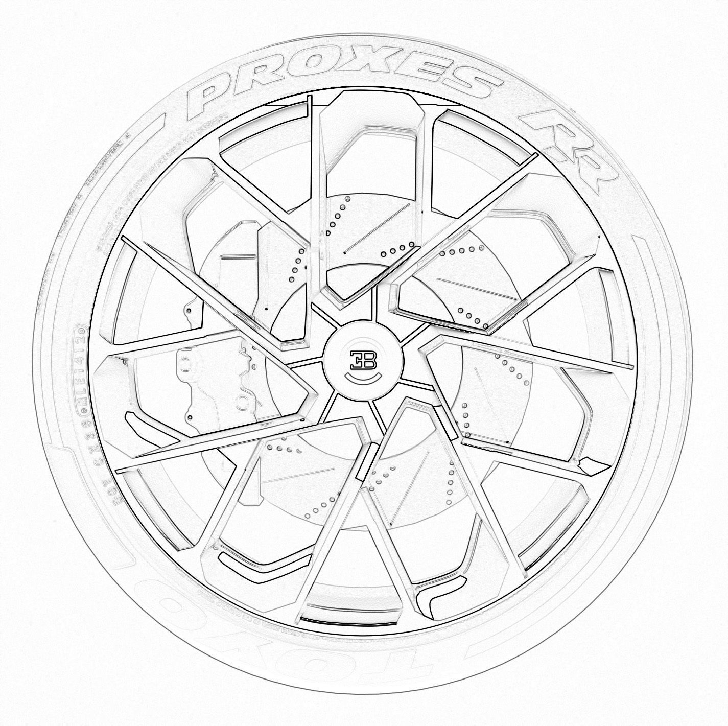 Bugatti Wheel 3D model_5