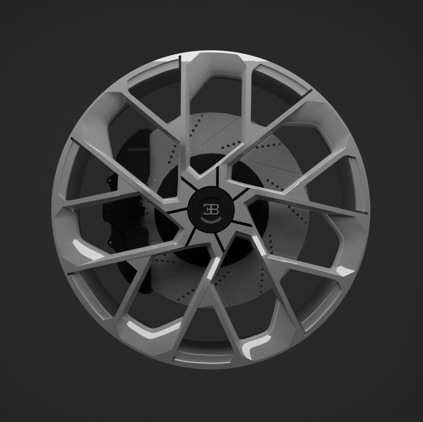 Bugatti Wheel 3D model_3