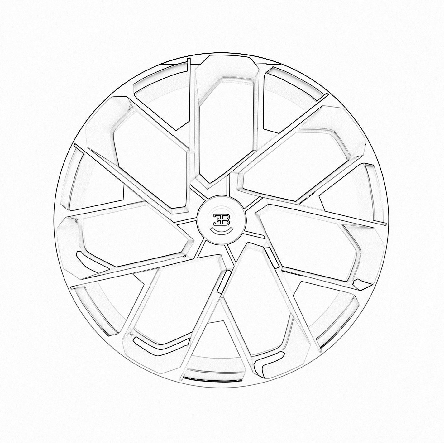 Bugatti Wheel 3D model_9