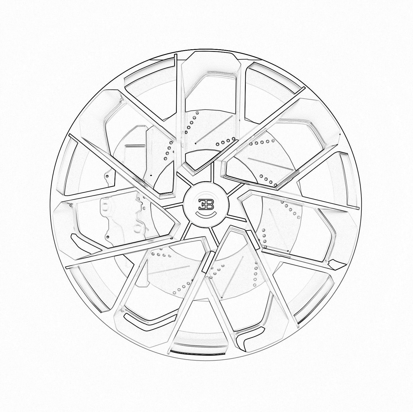 Bugatti Wheel 3D model_8