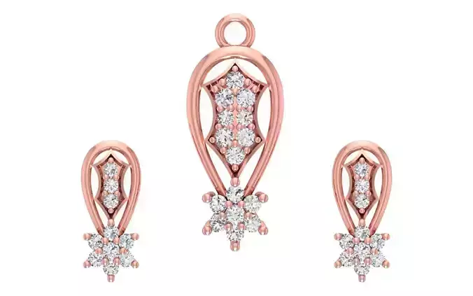 Women Earrings Pendants Sets 3dm STL OBJ FBX Renders Details