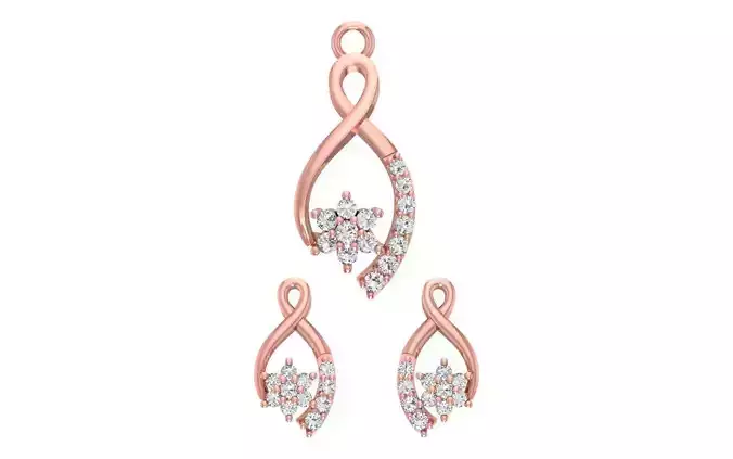 Women Earrings Pendants Sets 3dm STL OBJ FBX Renders Details
