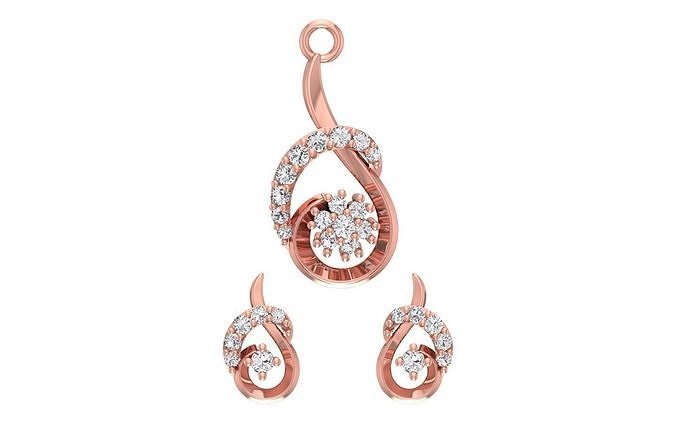 Women Earrings Pendants Sets 3dm STL OBJ FBX Renders Details 3D print model